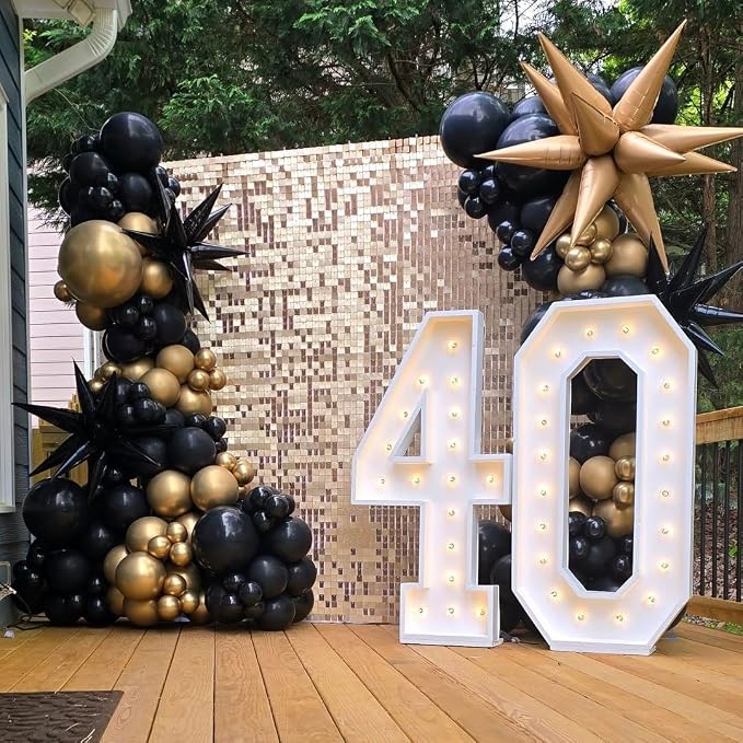 COKAOBE Champagne Gold Sequin Wall Backdrop 24PCS Square Sequin Backdrop - Image 6