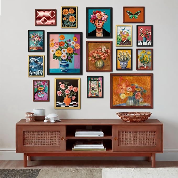 16 PCS Framed Eclectic Wall Art Decor, Mid Century Modern Maximalist Home - Image 6