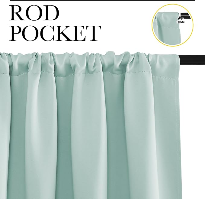NICETOWN RV Blackout Curtains for Camper Windows, Aqua Blue, Short Blackout - Image 2