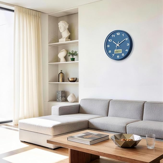 12 Inch Wall Clock, Silent Non-Ticking Analog - Image 5