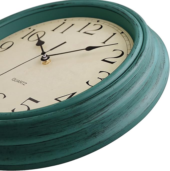 Foxtop Retro Silent Non-Ticking Round Classic Clock 12 Inch Quartz Decorative - Image 6