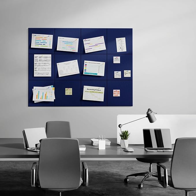 MaxGear Large Cork Board for Wall 36" x 24", Dark Blue Bulletin Board, 6 Pack - Image 7