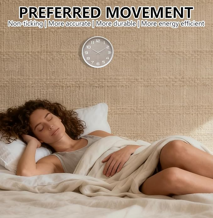 8 Inch Modern Wall Clocks Battery Operated - Image 4