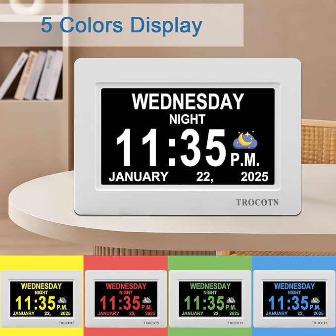TROCOTN Dementia Clocks, Large Display Calendar Alarm Clock - Image 4