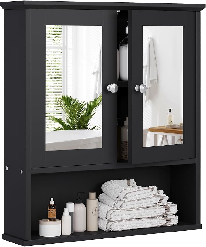 Bathroom Wall Cabinet with Mirror, Bathroom Mirror Cabinet Wall Mounted by Meilocar