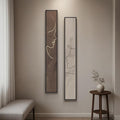 Long Narrow Framed Neutral Abstract Vertical Wall Art Set, 2 Piece Modern by Cuspin
