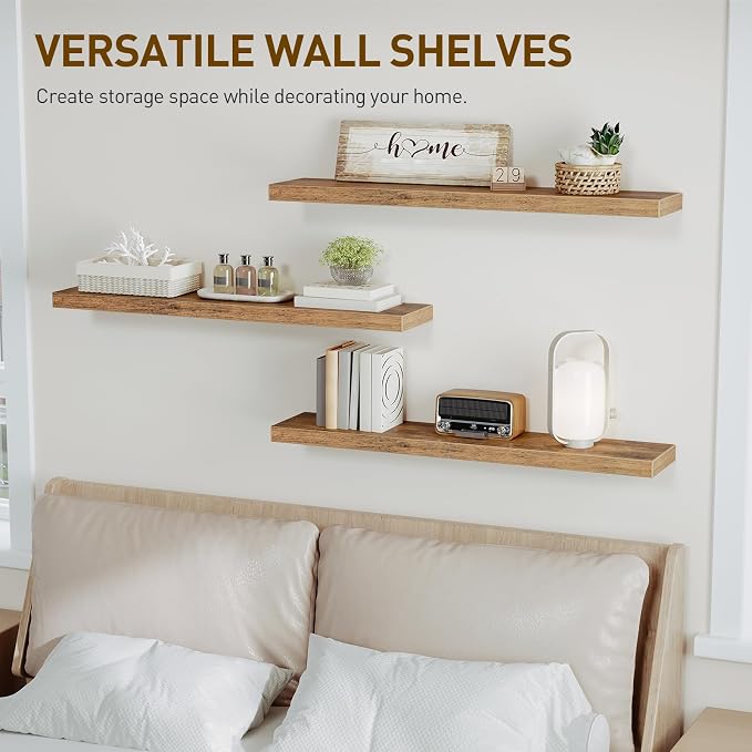 RALGEND Floating Shelves for Wall, 39.4" Long Wall Shelf Set of 3 - Image 4