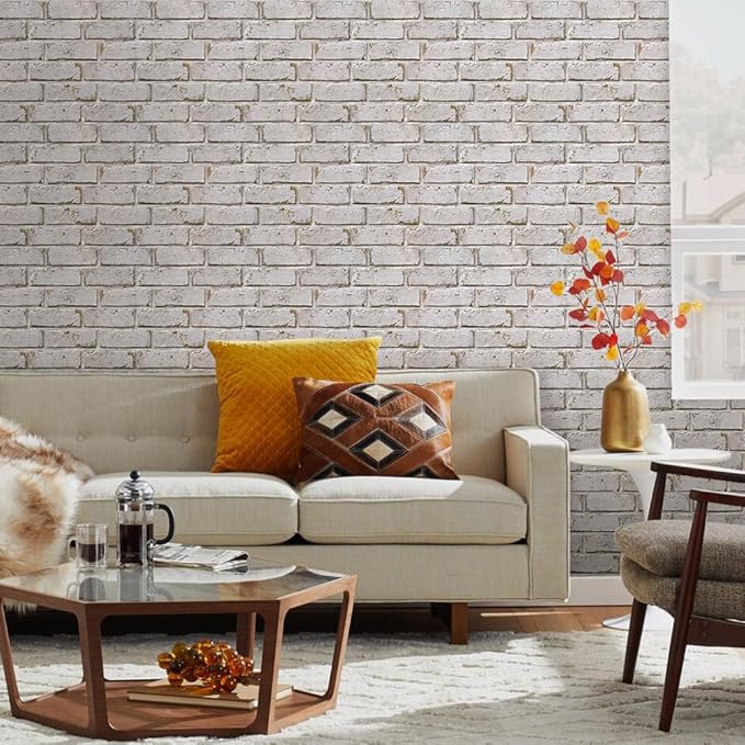 COMSTICKC 3D Faux Brick Wall Panels Peel and Stick, Small Size Self Adhesive - Image 2