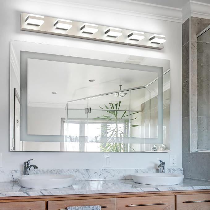 SOLFART LED Modern Bathroom Vanity Lights Over Mirror Fixture Brushed Nickel - Image 4