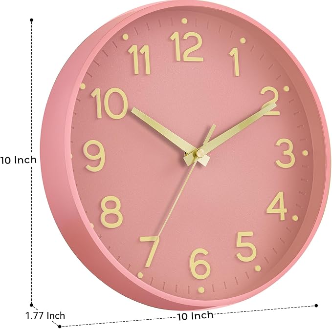 Roymnie Silent Wall Clocks Battery Operated 10 Inch-Modern Non Ticking Analog - Image 3