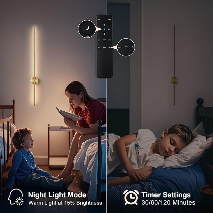 Battery Operated Modern Wall Sconces, Dimmable Wireless Wall Light Set of Two - Image 6