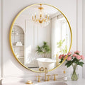 Round Wall Mirror 20 Inch Gold Vanity Mirror by SageNest