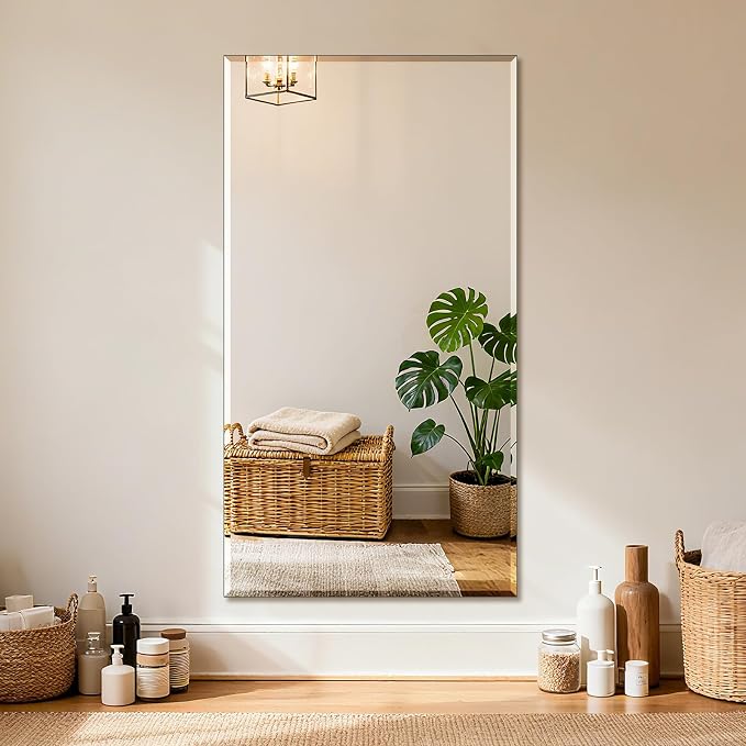 Ruomeng Frameless Mirror for Wall, 55x30 Inch Bathroom Vanity Mirror Farmhouse - Image 9