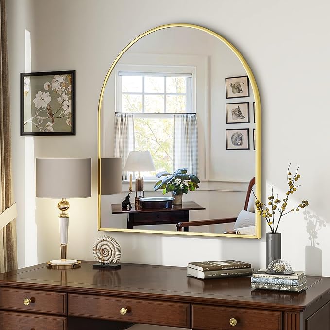VooBang Arched Wall Mirror, 26 x 28 inch Arch Bathroom Mirror, Wall Mounted - Image 8