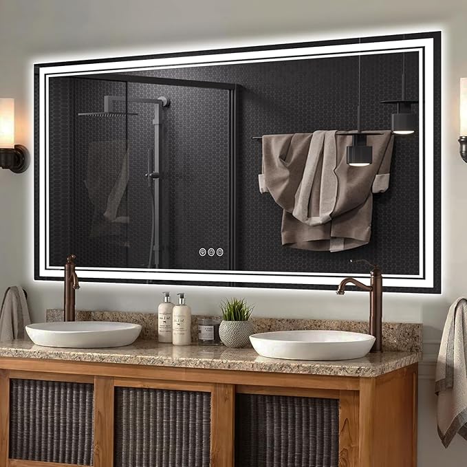 Ratsamee 60x40 Inch LED Bathroom Mirror by RATSAMEE