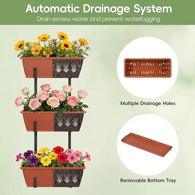 OYEAL Railing Planter Box Window Boxes Planters - Image 4
