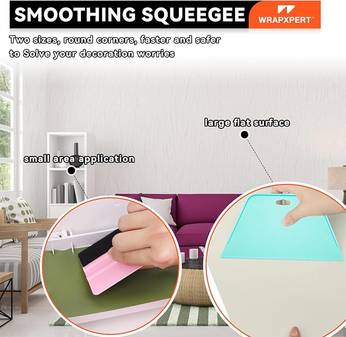 WRAPXPERT Peel and Stick Wallpaper Tools, Wallpaper Smoothing Tool Kit - Image 5