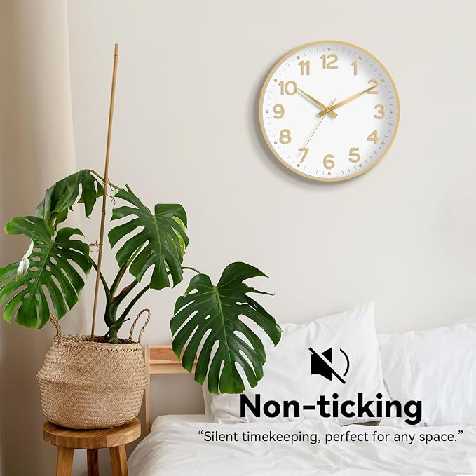 Roymnie Wall Clock, Silent Wall Clocks Battery Operated 8 Inch-Modern Non - Image 5