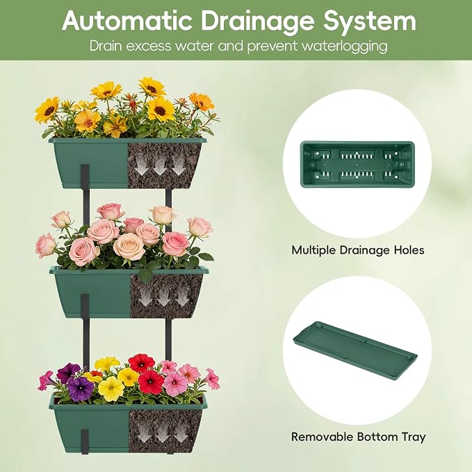OYEAL Window Boxes Planters Deck Railing Planter Boxes - Image 4