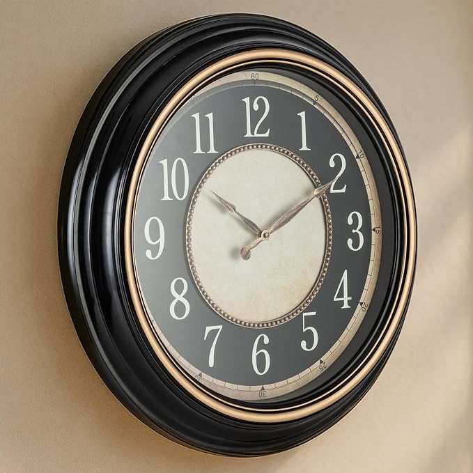 Pacific Bay Norden Huge Decorative Light-Weight 23-inch Wall Clock Silent by PacificBay