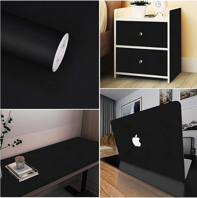 practicalWs Peel and Stick Wallpaper 23.6" x 118" Black Wallpaper Self Adhesive - Image 7