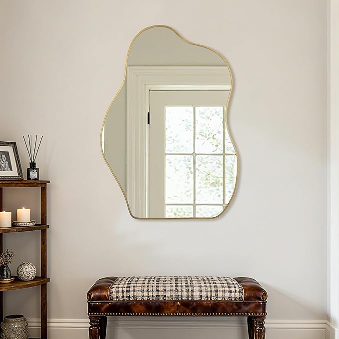 BOMINICA Irregular Wall Mirror Asymmetrical Mirror, Decorative Wall Mirror - Image 3