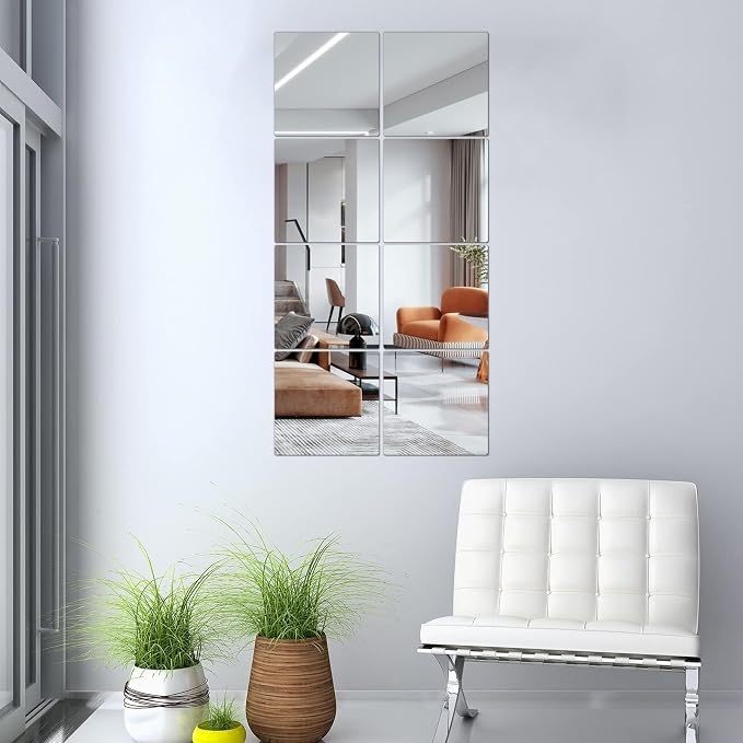JEOYOO Full Length Wall Mirror Tiles, Frameless Full Body Mirror Tiles - Image 5