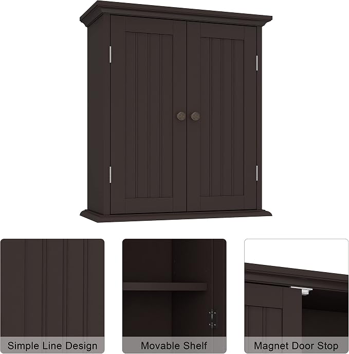 ChooChoo Bathroom Wall Cabinet, Over The Toilet Space Saver Storage Cabinet - Image 4