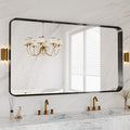 60x36 Inch Bathroom Mirror for Wall, Matte Black Metal Framed Bathroom Vanity by MYSUNORIA