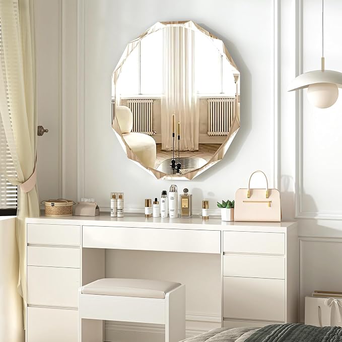 Bathroom Mirrors for Over Sink, Round Frameless Mirrors for Wall, 24x30 Inch - Image 8