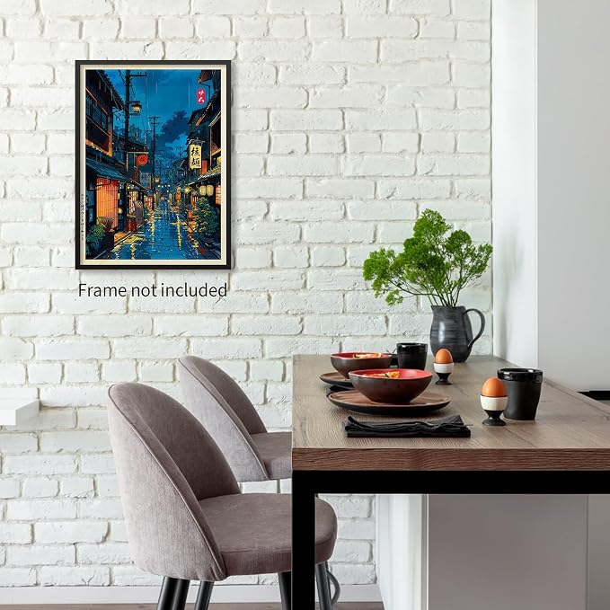 Podafu Japanese Tokyo Tea House Canvas Wall Art - 10L" x 8W" - Unframed - - Image 4
