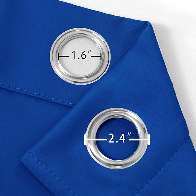 LEMOMO Blackout Curtains 52 x 120 Inch Long Royal Blue Curtains Set of 2 Panels - Image 5