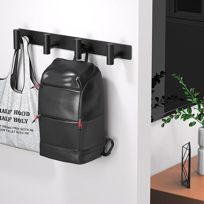 Wall Mounted Coat Rack-4 Hooks, Heavy Duty Stainless Steel Wall Hooks - Image 5