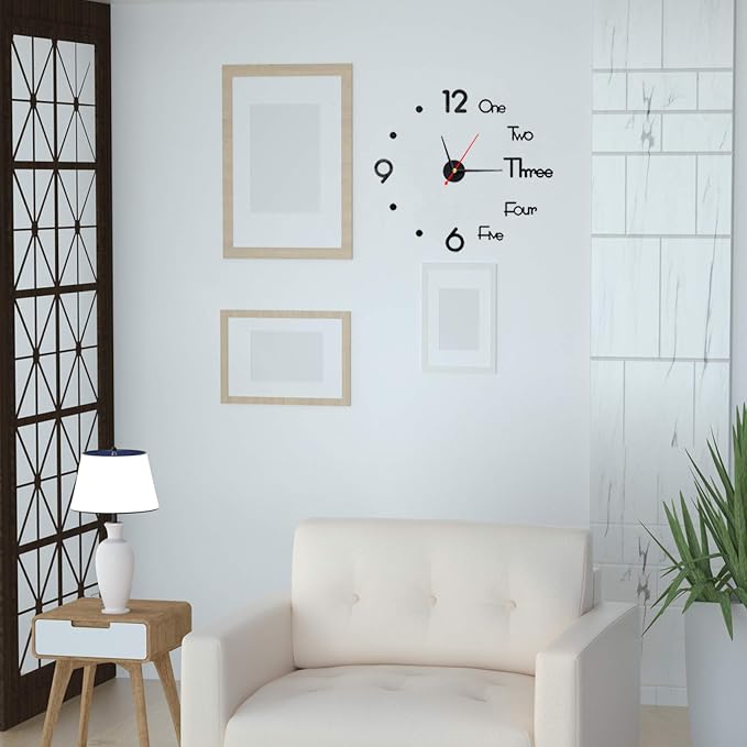 10-20 Inch DIY Wall Clock 3D Frameless Silent Non Ticking - Image 4