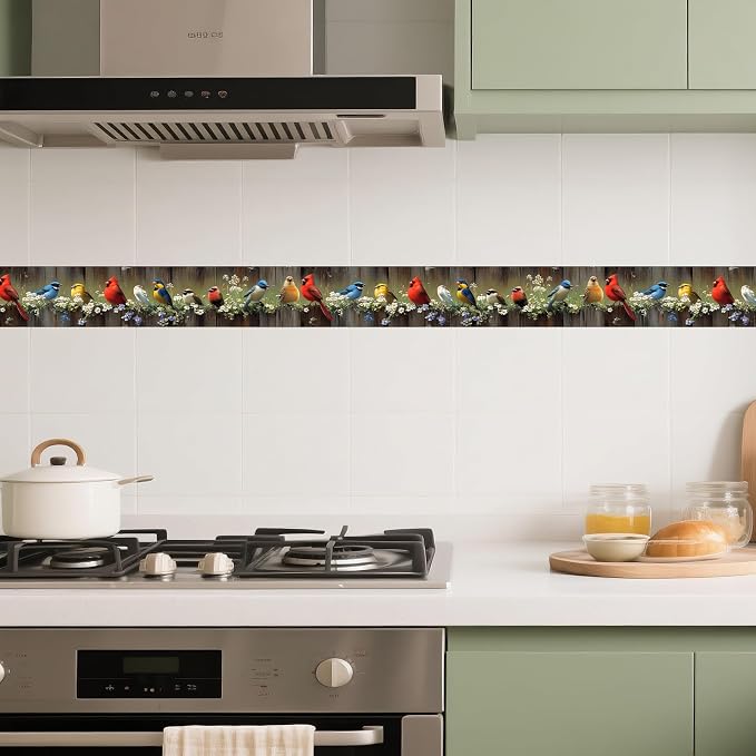 IVN Wallpaper Border Peel and Stick Wall Bird Decorative Wall Trim Self - Image 4