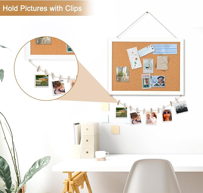 Double-Sided Cork Board for Wall, Picture Display Vision Board Corkboards for - Image 5