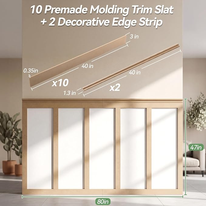 12 Pcs MDF Board and Batten Wall Panel Kits - Image 2