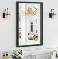 Syndra Black Wood Frame Bathroom Mirror, Waterproof Slim Deep Frame, by Syndra