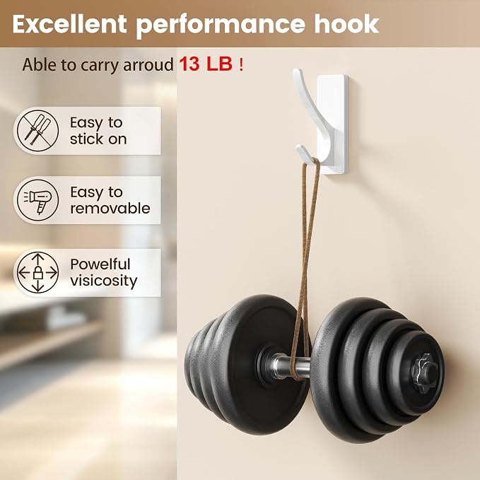 pickpiff White Self Adhesive Coat Hooks - Image 2