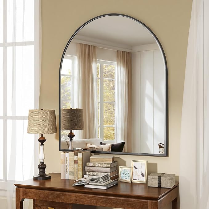 VooBang Arched Wall Mirror, 26 x 28 inch Arch Bathroom Mirror, Wall Mounted - Image 6