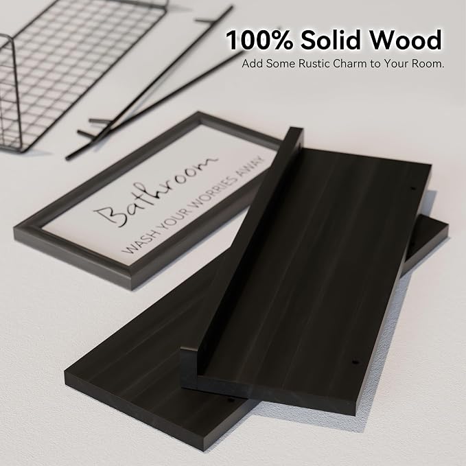 WOPITUES Floating Shelves for Wall Decor Sign, Bathroom Organizers and Storage - Image 4