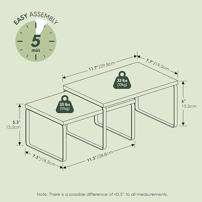 Furinno RAVEL Kitchen Countertop Organizer Set of 2, Counter Shelves, Kitchen - Image 3