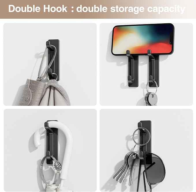 Self Adhesive Wall Hooks for Hanging: Extra Strong 13 LB, Hook for Coat - Image 6