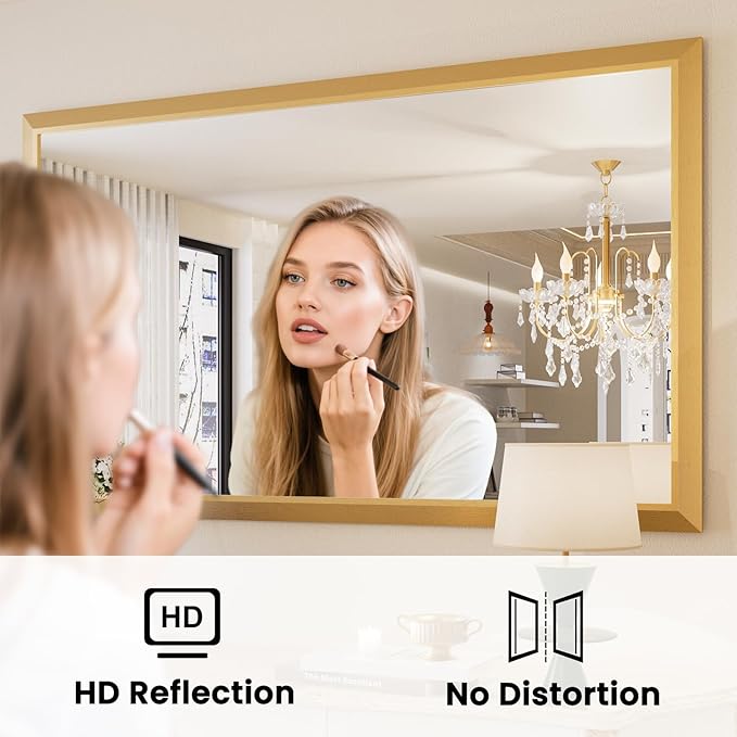 Amorho 50x36 Inch Bathroom Mirror, Wall-Mounted Mirrors Perfect - Image 2