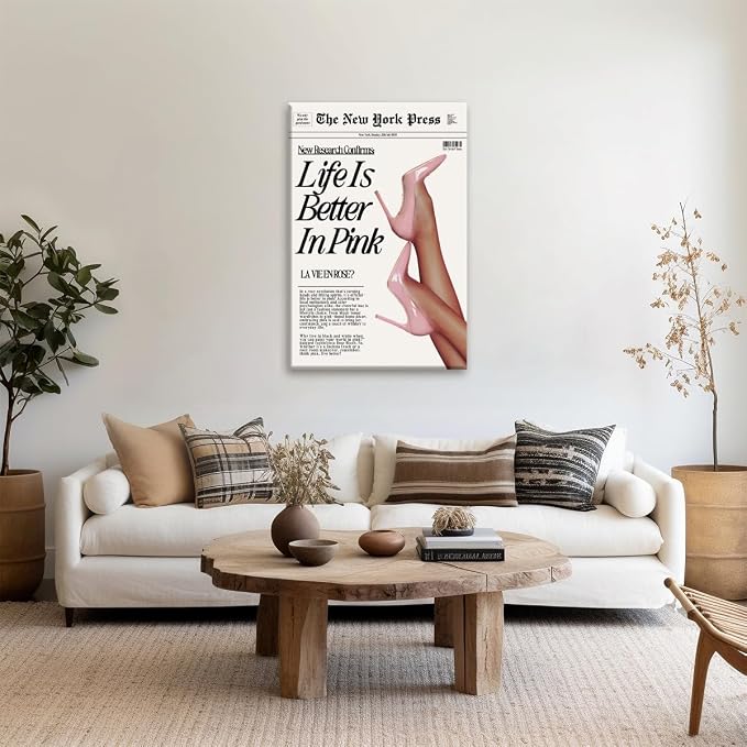 Trendy Baby Pink Poster 70s Canvas Prints The New York Press Wall Art Life Is - Image 3