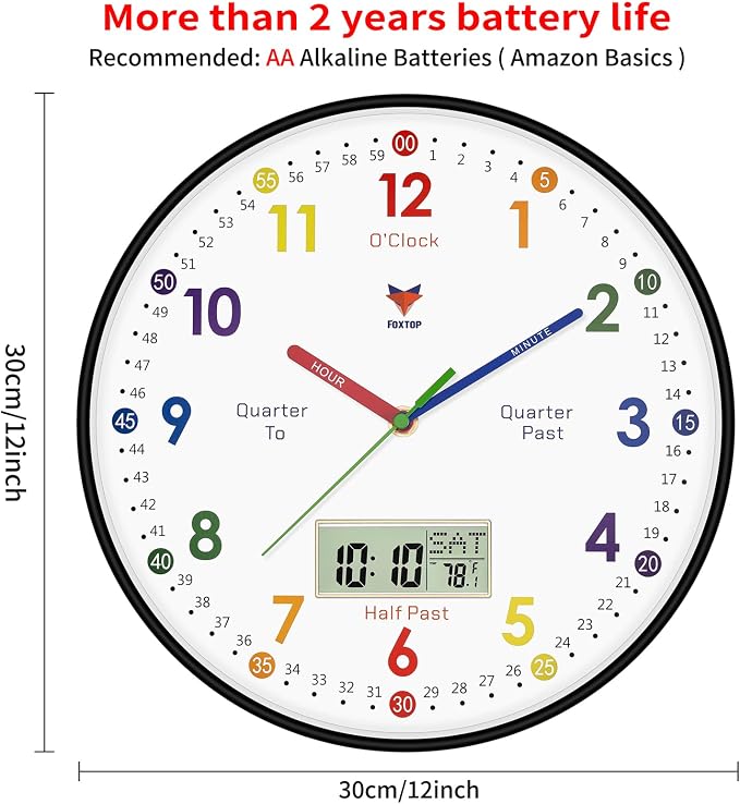 Foxtop Digital and Analog Learning Clock - Image 2