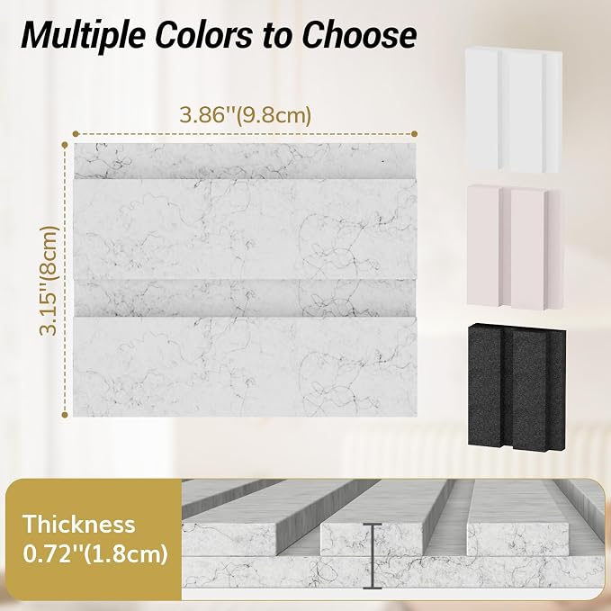 TONOR Bilayer Acoustic Panels Color Samples Pack, 3.86''x3.15''x0.72'' Adhesive - Image 2