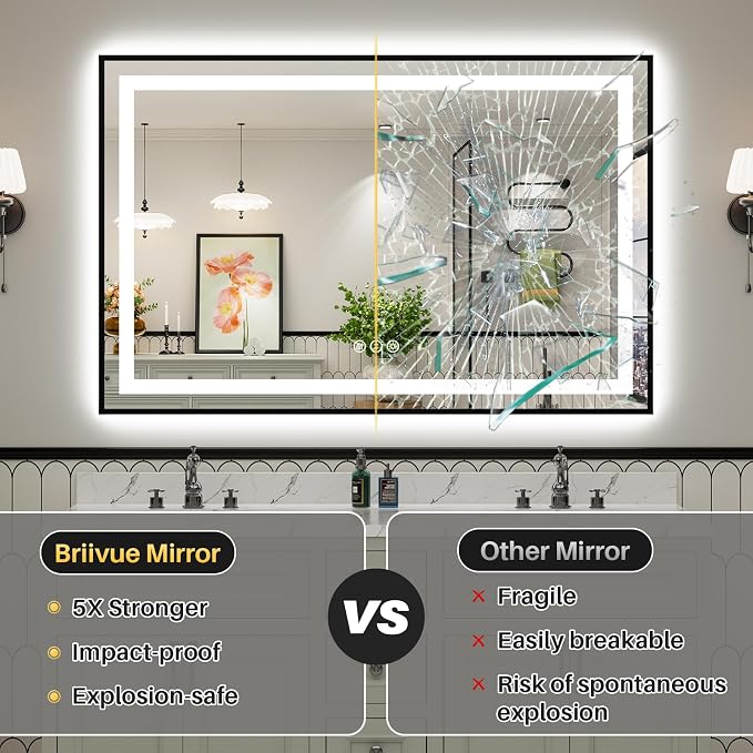 55x30 Inch LED Bathroom Mirror - Image 8