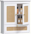 Spirich Bathroom Wall Cabinet Over Toilet, Boho Rattan Medicine Cabinet by SpirichLLC