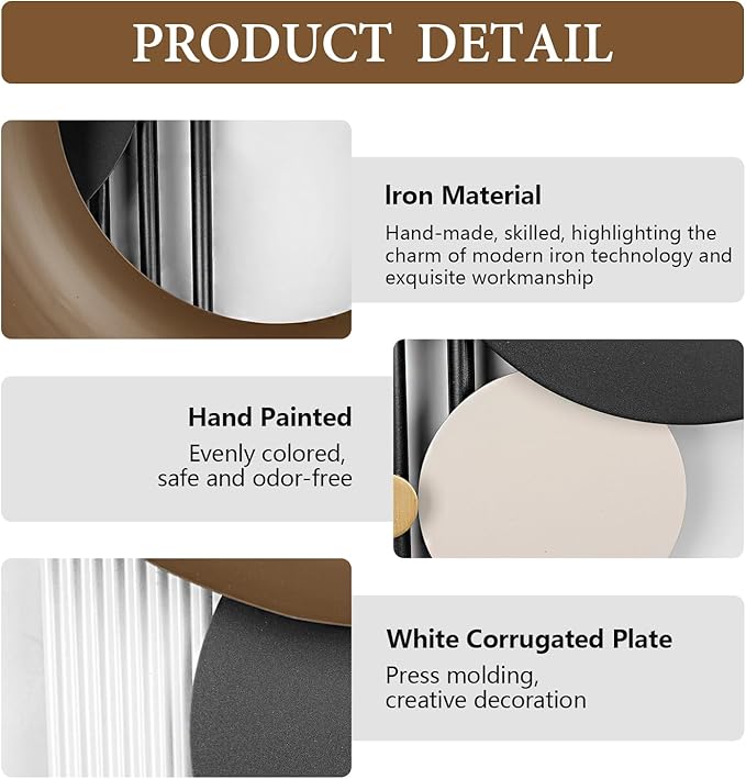 HEBOIX Large Metal Wall Decor Modern Metal Wall Art 3D Wall Sculptures Handmade - Image 4